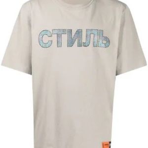 Heron Preston grey rhinestone t-shirt